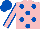Silk - Pink, royal blue spots, royal blue seams on sleeves, royal blue cap