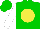 Silk - Green, yellow ball, white sleeves