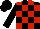 Silk - Black and red blocks, black cap