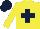 Silk - yellow, dark blue cross and cap