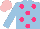 Silk - Light blue, hot pink spots, pink cap