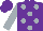 Silk - Purple, silver dots, silver sleeves, purple cap