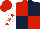 Silk - Red and dark blue (quartered), white sleeves, red stars, red cap