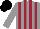 Silk - Grey and maroon stripes, black cap