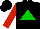 Silk - Black, green triangle, red sleeves