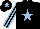 Silk - Black, light blue star, striped sleeves, light blue star on cap