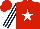 Silk - Red, white star, white and dark blue striped sleeves