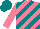 Silk - Salmon and teal diagonal stripes and cap