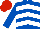 Silk - Royal blue, white chevrons, red cap