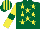 Silk - Dark green, yellow stars, yellow sleeves, dark green armlets, dark green and yellow striped cap
