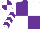 Silk - Purple and white quartered, white sleeves, purple chevrons, quartered cap