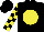 Silk - Black, yellow ball, yellow blocks on sleeves