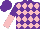 Silk - Purple, pink diamonds, purple and pink halved sleeves