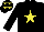 Silk - Black body, yellow star, black arms, black cap, yellow stars