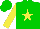 Silk - Green, yellow star, yellow sleeves, green cap