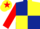 Silk - Dark Blue and Yellow (quartered), Red sleeves, Yellow cap, Red star