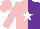 Silk - Pink and purple halves, white star on pink cap