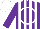 Silk - Purple, white pinstripes, white circle crest emblem on back, purple and white cap