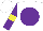 Silk - White, purple disc, yellow armlets on purple sleeves