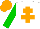 Silk - White, orange cross of lorraine, green sleeves, orange cap