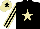 Silk - Black, beige star, striped sleeves, beige cap, black star