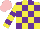 Silk - Yellow and purple check, hooped sleeves, pink cap