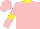 Silk - Pink, yellow collar, yellow armlets on pink sleeves