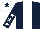 Silk - Dark blue, white stripe, dark blue sleeves, white stars, white cap, dark blue star