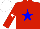 Silk - Red, blue star, white star on sleeves, white cap