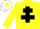 Silk - YELLOW, black cross of lorraine, white cap, yellow star