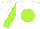 Silk - White, lime green ball,  lime green sleeves, white cap