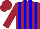 Silk - Garnet body, garnet arms, blue-light striped, garnet cap, blue-light striped