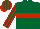 Silk - Dark green, red hoop, striped sleeves, red & dark green striped cap