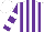 Silk - White, purple vertical stripes, white hoops on sleeves