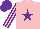 Silk - pink, purple star, striped sleeves, purple cap