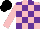 Silk - Pink, purple checked, pink arms, black cap