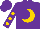 Silk - Purple, gold moon emblem, gold balls on sleeves