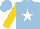 Silk - Light blue, white star, gold sleeves, light blue cap