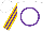 Silk - White, purple circle, purple and gold stripes on sleeves, white cap