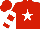 Silk - Red, white star, white bars on red sleeves, red cap