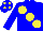 Silk - Blue body, yellow large spots, blue-light arms, blue cap, yellow spots