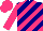 Silk - Navy blue and hot pink diagonal stripes, hot pink sleeves, hot pink cap