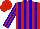 Silk - Red body, big-blue striped, red arms, big-blue striped, red cap