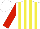 Silk - White, red and yellow stripes, red slvs