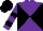 Silk - Purple and black diagonal quarters, black bars on purple sleeves, black cap