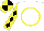 Silk - White, yellow circle, yellow and black diamonds on sleeves, yellow and black quartered cap