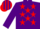 Silk - PURPLE, red stars, purple sleeves, striped cap