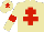 Silk - Beige, red cross of lorraine, red armlet, red star on cap