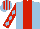 Silk - Light blue, red stripe, red sleeves, light blue diamonds, light blue and red striped cap
