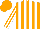Silk - orange, white stripes, white stripes on sleeves, white stripes on orange cap